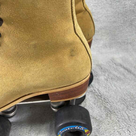 Vintage Riedell 130L Tan Suede Leather Roller Skates Size 6 Suregrip - Picture 4 of 16